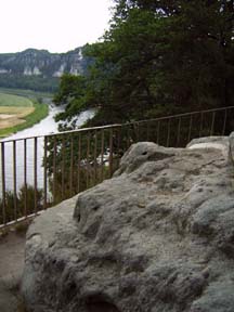 Die Steinbank auf der Kleinen Bastei