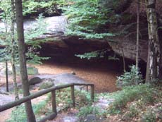 Blick von der Stiege in der Hickelschlucht