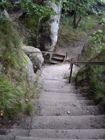 Blick zum Ende der Stiege